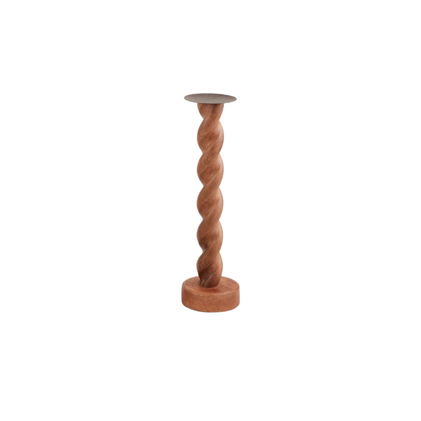 Mud Pie Sm Twisted Wood Candlestick