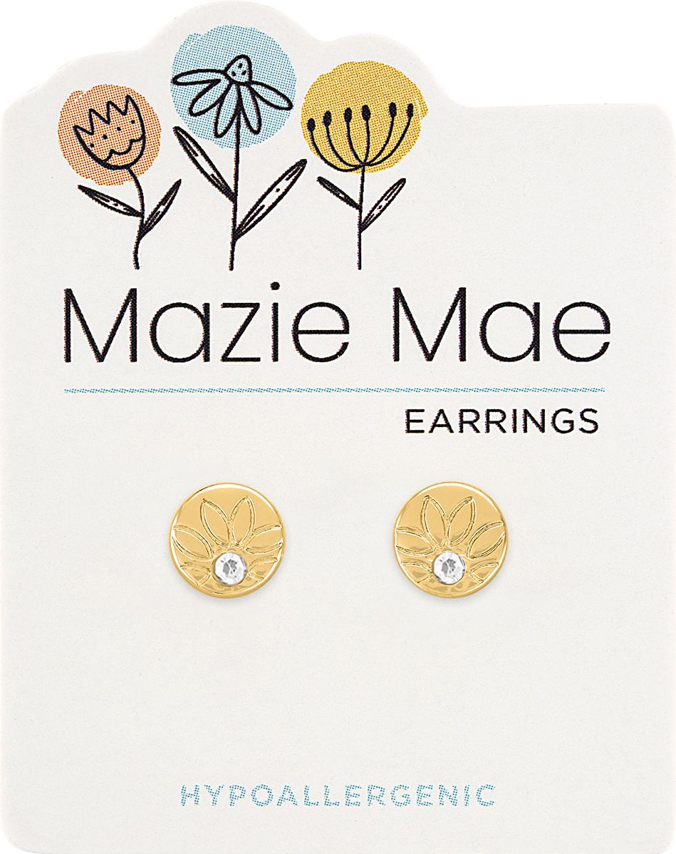 MAZIE MAE GOLD LOTUS FLOWER EARRINGS