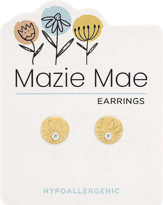 MAZIE MAE GOLD LOTUS FLOWER EARRINGS