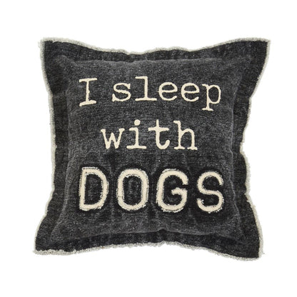 SLEEP WITH DOGS WASHED CANVAS PILLOW