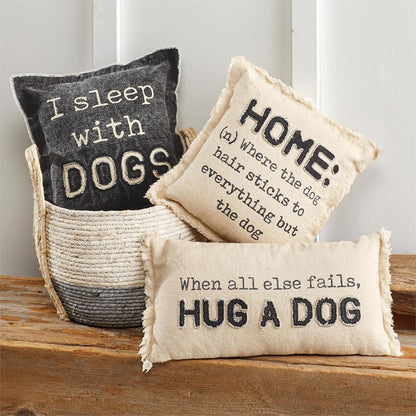 SLEEP WITH DOGS WASHED CANVAS PILLOW