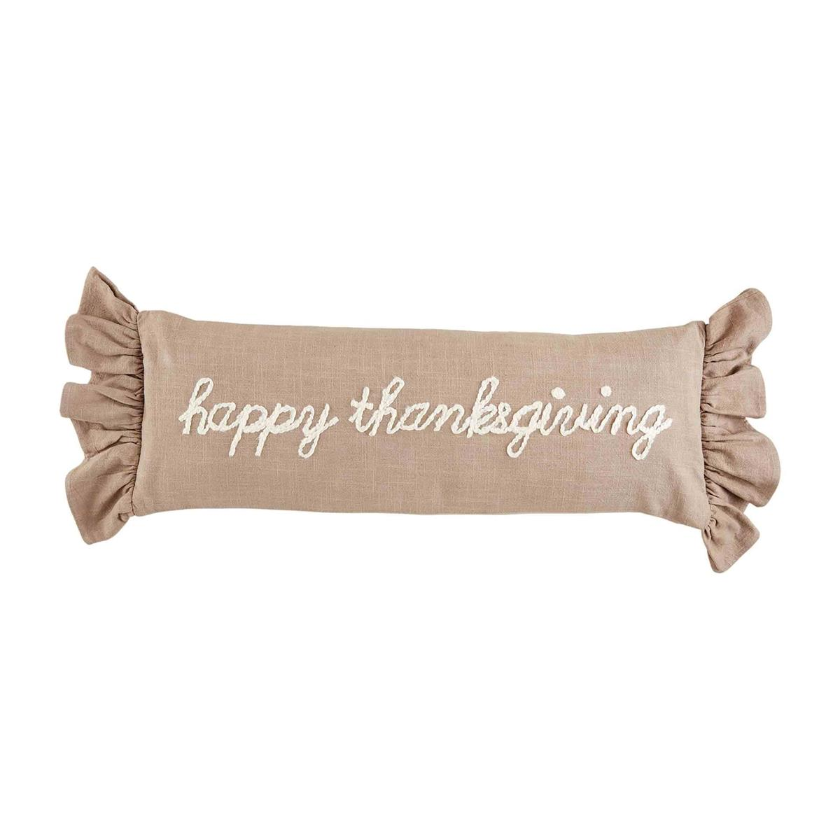 MUD PIE THANKSGIVING RUFFLE PILLOW