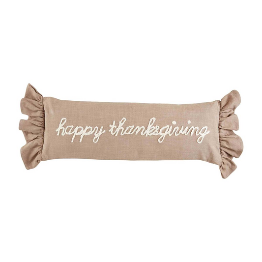 MUD PIE THANKSGIVING RUFFLE PILLOW