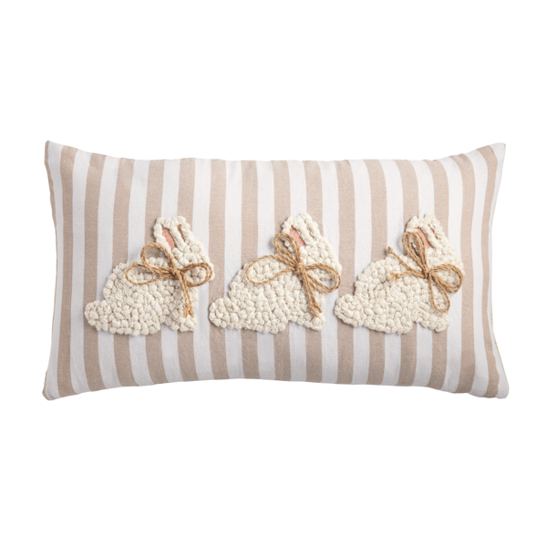 Mud Pie Lumbar White Easter Pillow
