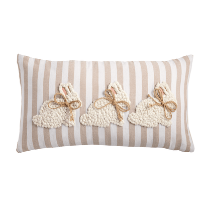 Mud Pie Lumbar White Easter Pillow