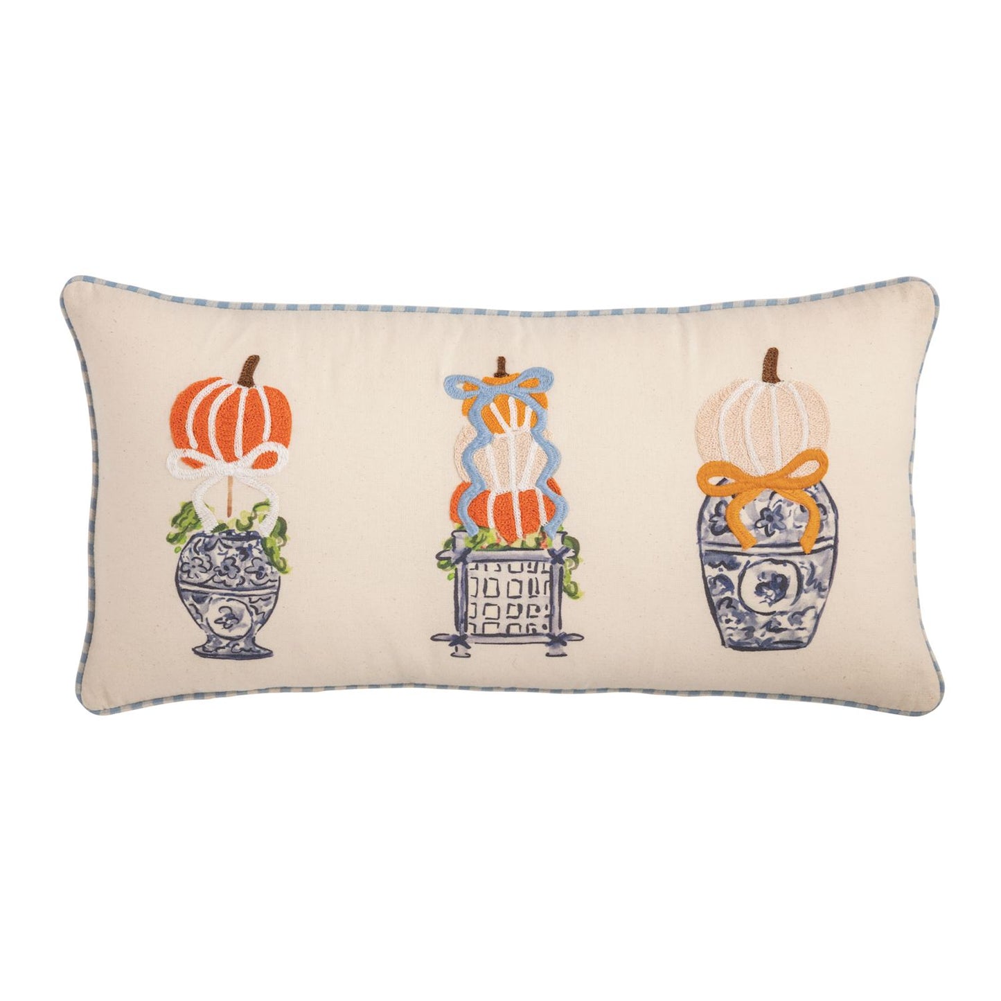 Mud Pie Lumbar Pumpkin Topiary Pillow