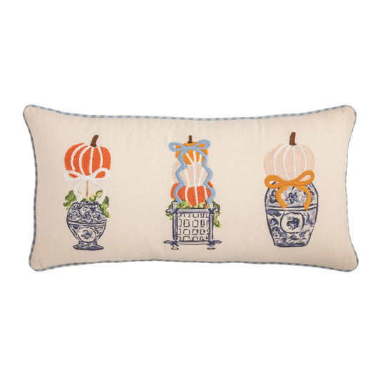 Mud Pie Lumbar Pumpkin Topiary Pillow
