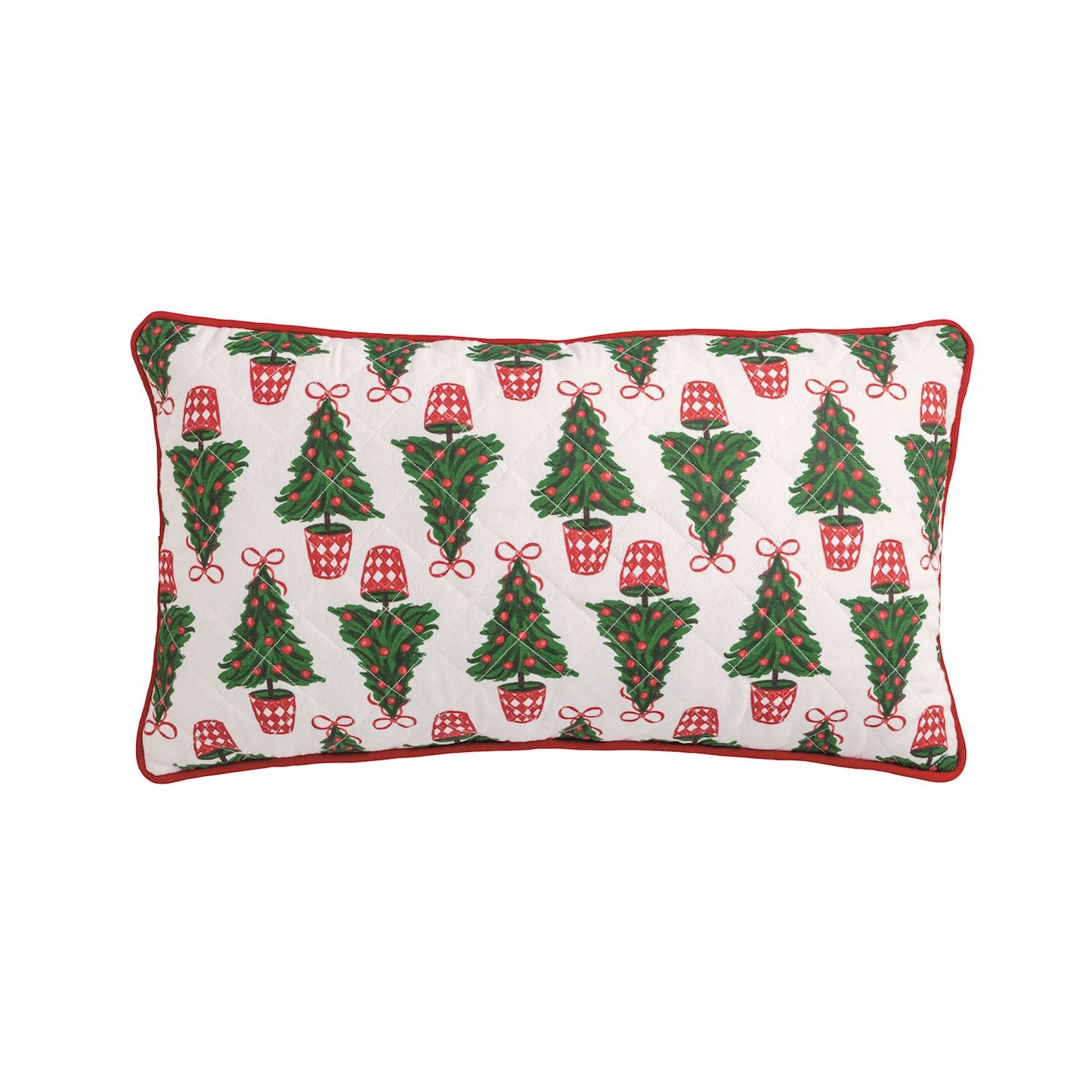 Mud Pie Tree Block Print Quilted Pillow
