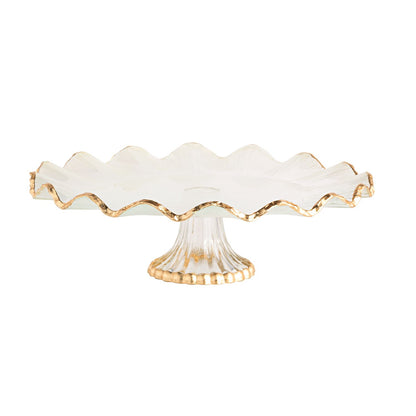 Mud Pie Gold Edge Ruffle Cake Stand
