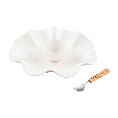 Mud Pie Ruffle Melamine Chip & Dip Set