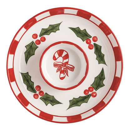 Mud Pie Holly Chip & Dip Set