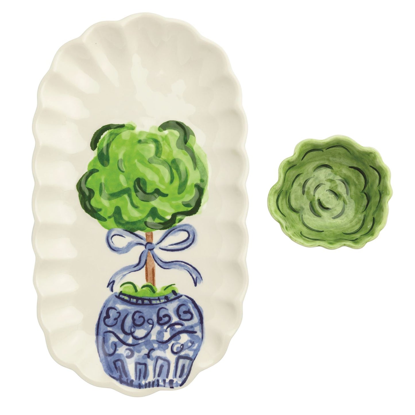 Mud Pie Topiary Tray & Tidbit Set