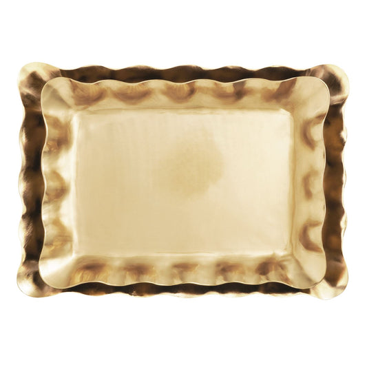 Mud Pie Brass Ruffle Nested Trays