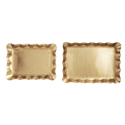Mud Pie Brass Ruffle Nested Trays