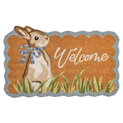 Mud Pie Easter Scallop Door Mat