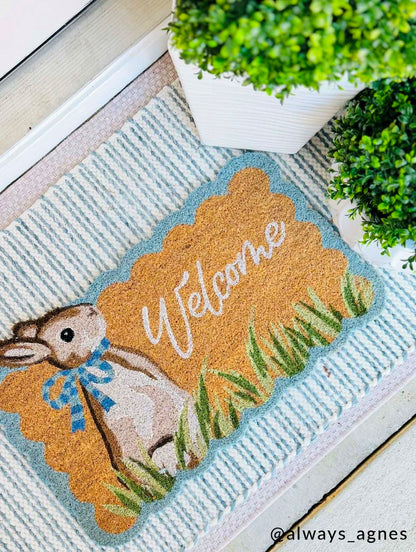 Mud Pie Easter Scallop Door Mat