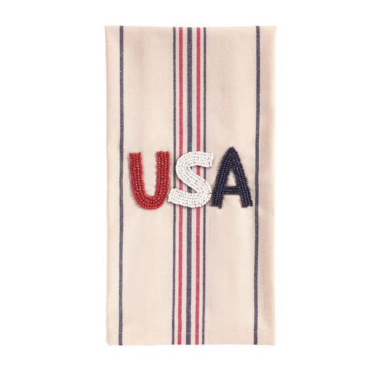Mud Pie Usa Beaded Americana Towel