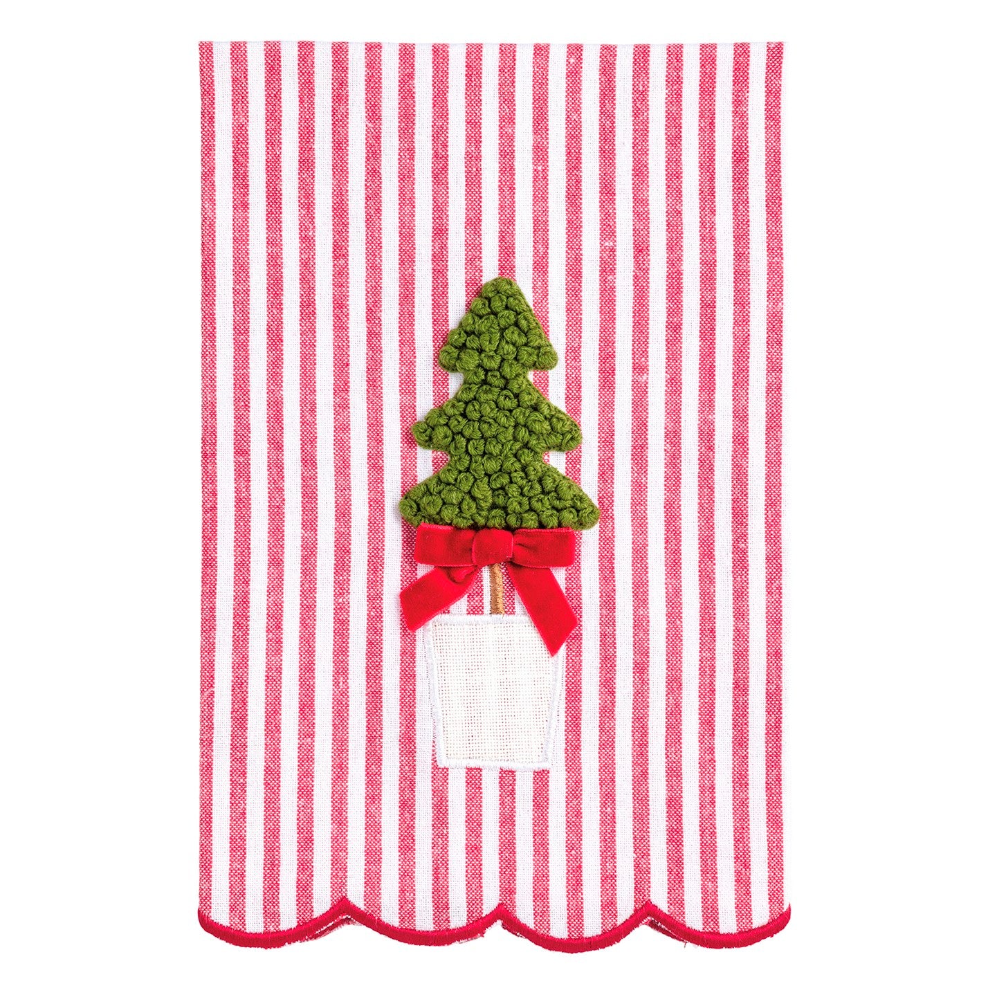 Mud Pie Stripe Tree Topiary Towel