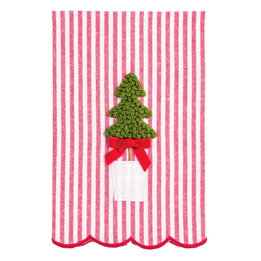 Mud Pie Stripe Tree Topiary Towel