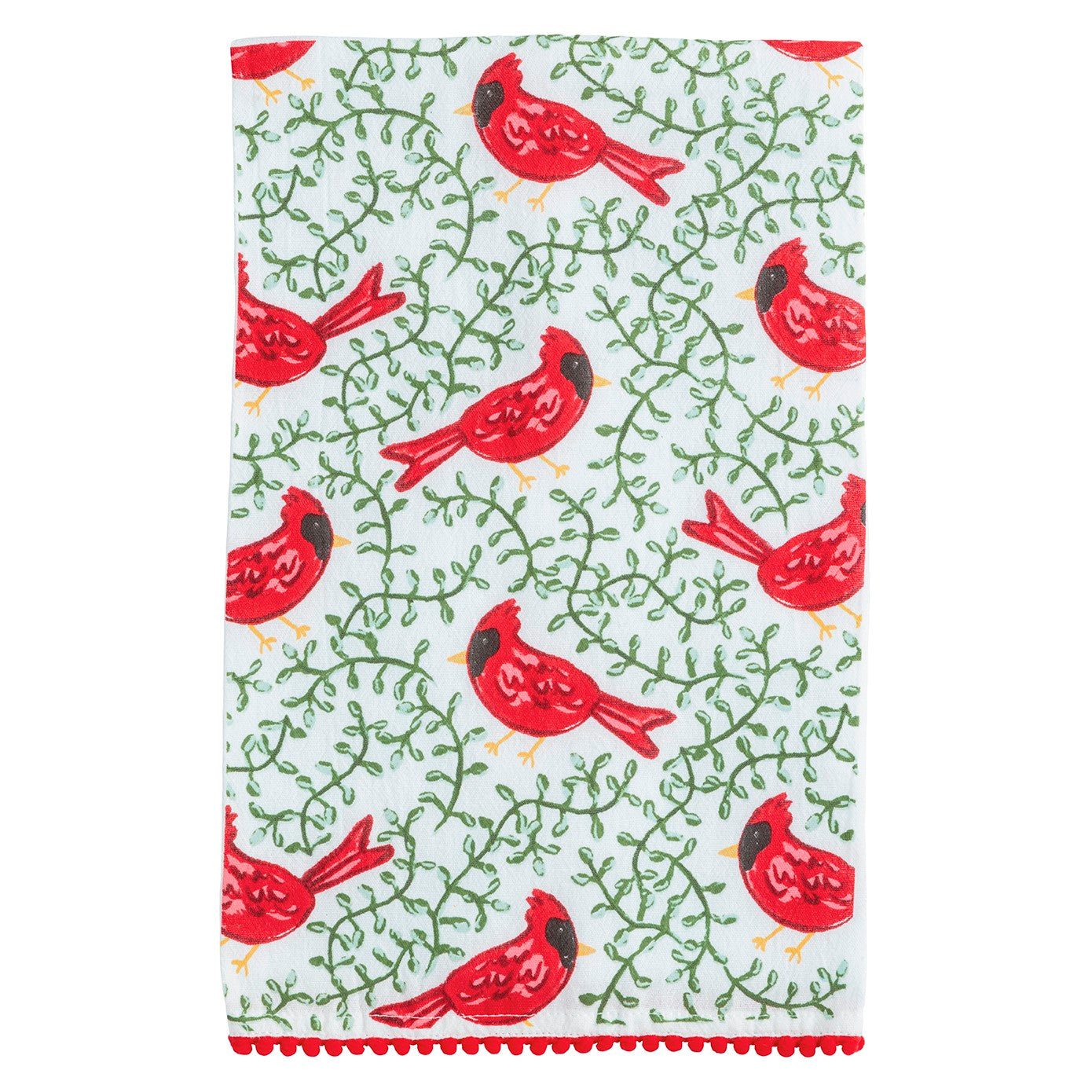 Mud Pie All Over Cardinal Pom Towel