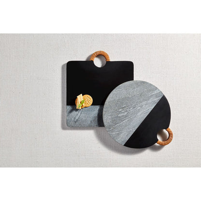 MUD PIE SQUARE BLACK WOOD/MARBLE BOARD