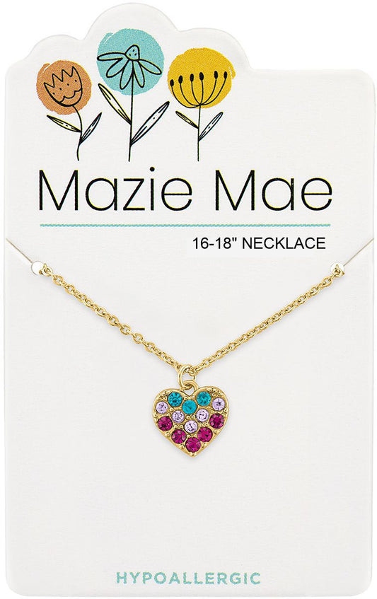 MAZIE MAE GOLD GEMSTONE HEART NECKLACE