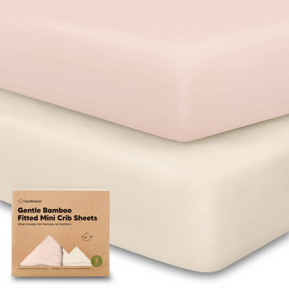 KEABABIES ISLA FITTED MINI CRIB SHEETS/PACK AND PLAY SHEETS - CAMEO