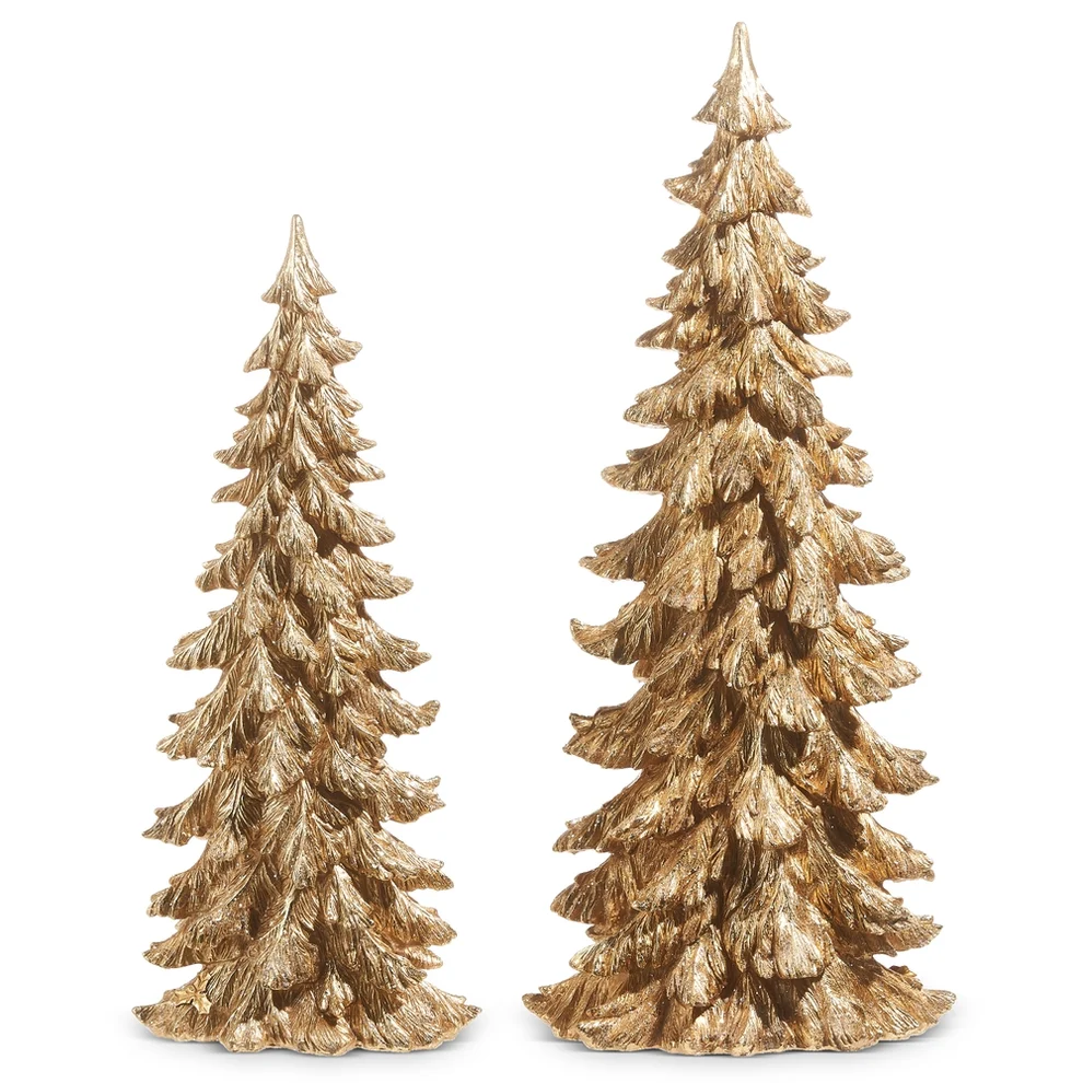 22.25" Gold Trees Set of 2