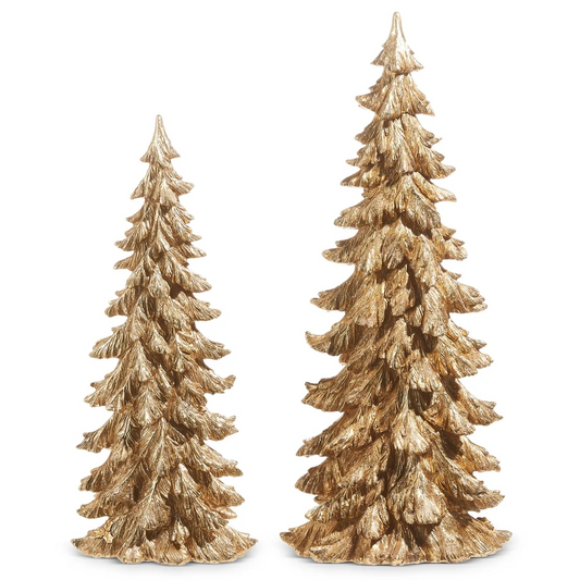 22.25" Gold Trees Set of 2