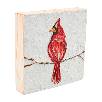 MUD PIE WOOD CARDINAL PLAQUE