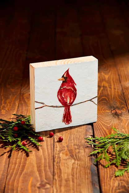 MUD PIE WOOD CARDINAL PLAQUE