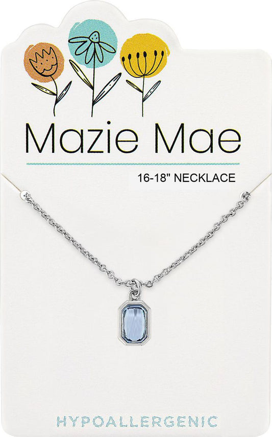 MAZIE MAE SILVER BLUE STONE NECKLACE