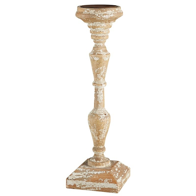 LIGHT WOOD CANDLE PEDESTAL