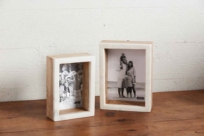 MUD PIE LARGE MARBLE SHADOW BOX FRAME