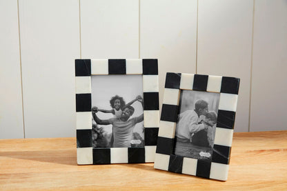 MUD PIE SMALL BLACK AND WHITE CHECK FRAME
