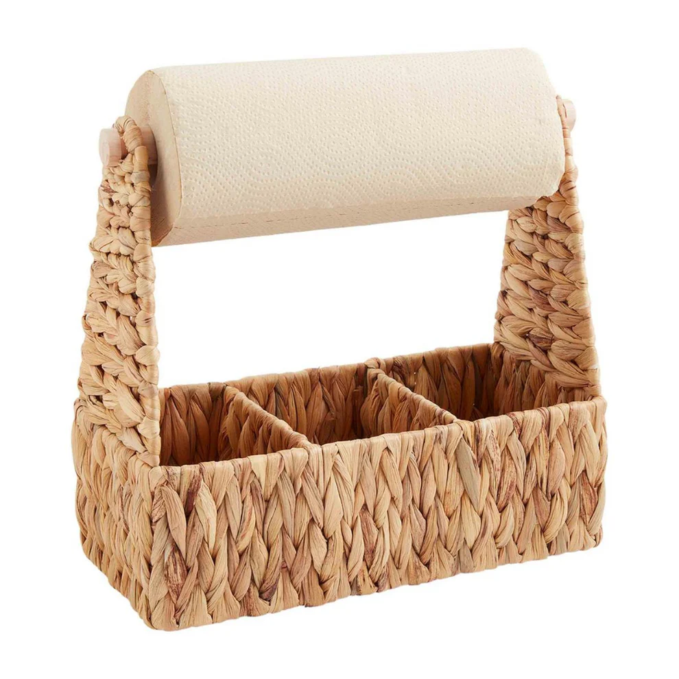 Mud Pie Basket Towel And Utensil Holder