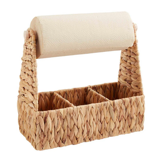 Mud Pie Basket Towel And Utensil Holder