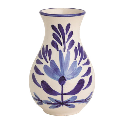 Mud Pie Medium Blue Floral Bud Vase