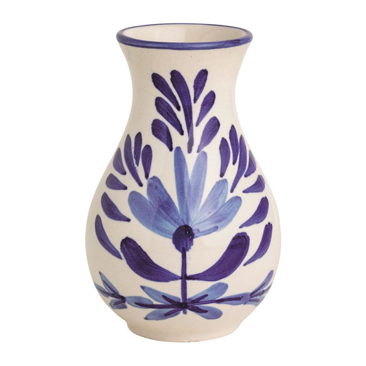 Mud Pie Medium Blue Floral Bud Vase
