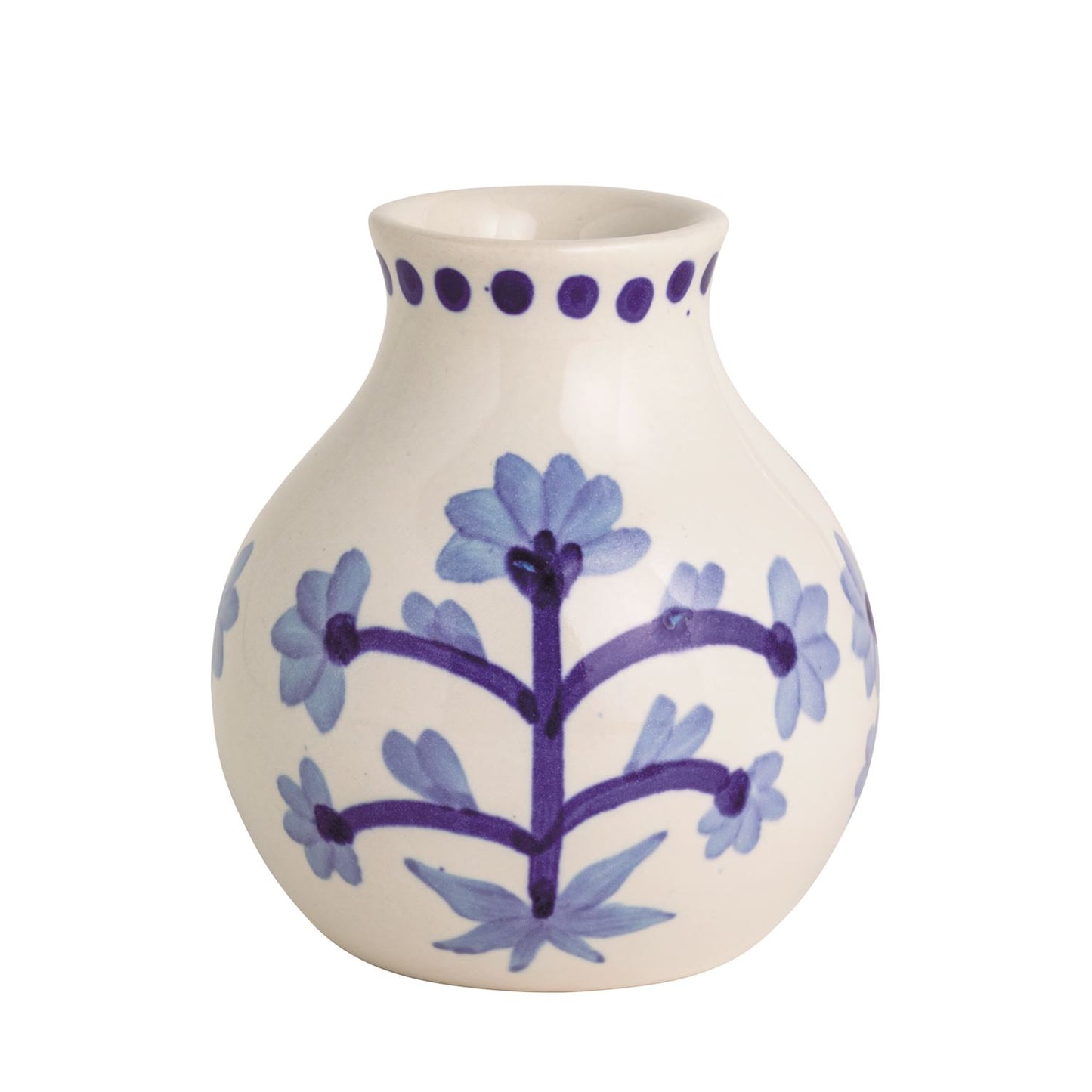Mud Pie Small Blue Floral Bud Vase