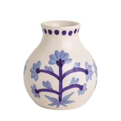 Mud Pie Small Blue Floral Bud Vase