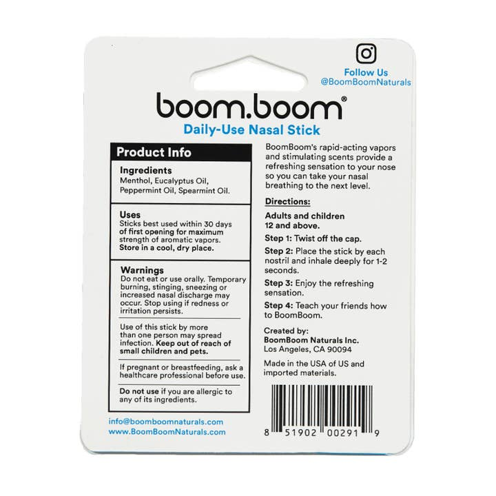 BOOM BOOM NASAL STICK - MINT