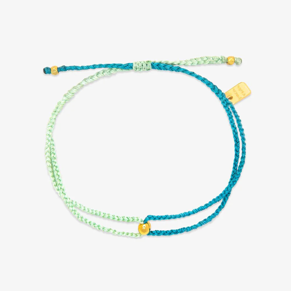 PURAVIDA DAINTY BLUE GREEN TWO-TONE BRACELET