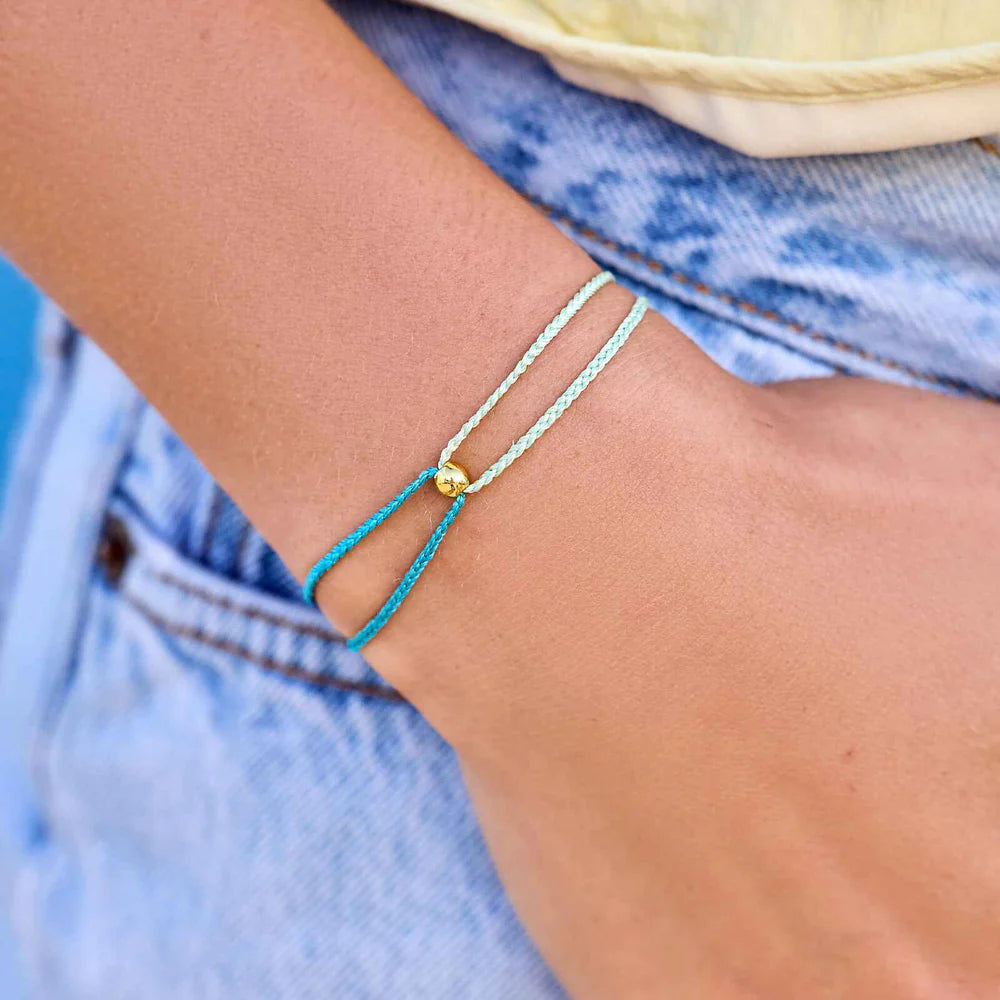 PURAVIDA DAINTY BLUE GREEN TWO-TONE BRACELET