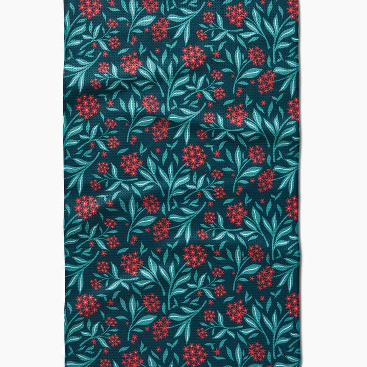 GEOMETRY HOLIDAY BLOOMS TEA TOWEL