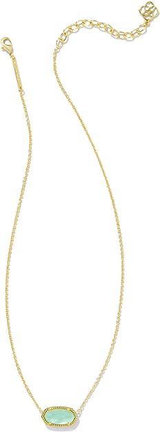 KENDRA SCOTT ELISA NECKLACE GOLD LIGHT GREEN MOP