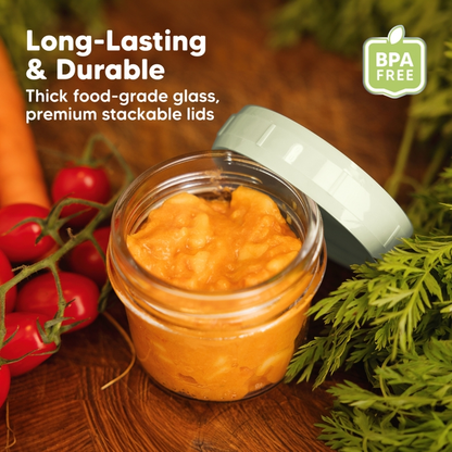 KEABABIES 12 PACK PREP BABY FOOD STORAGE CONTAINERS - SAGE