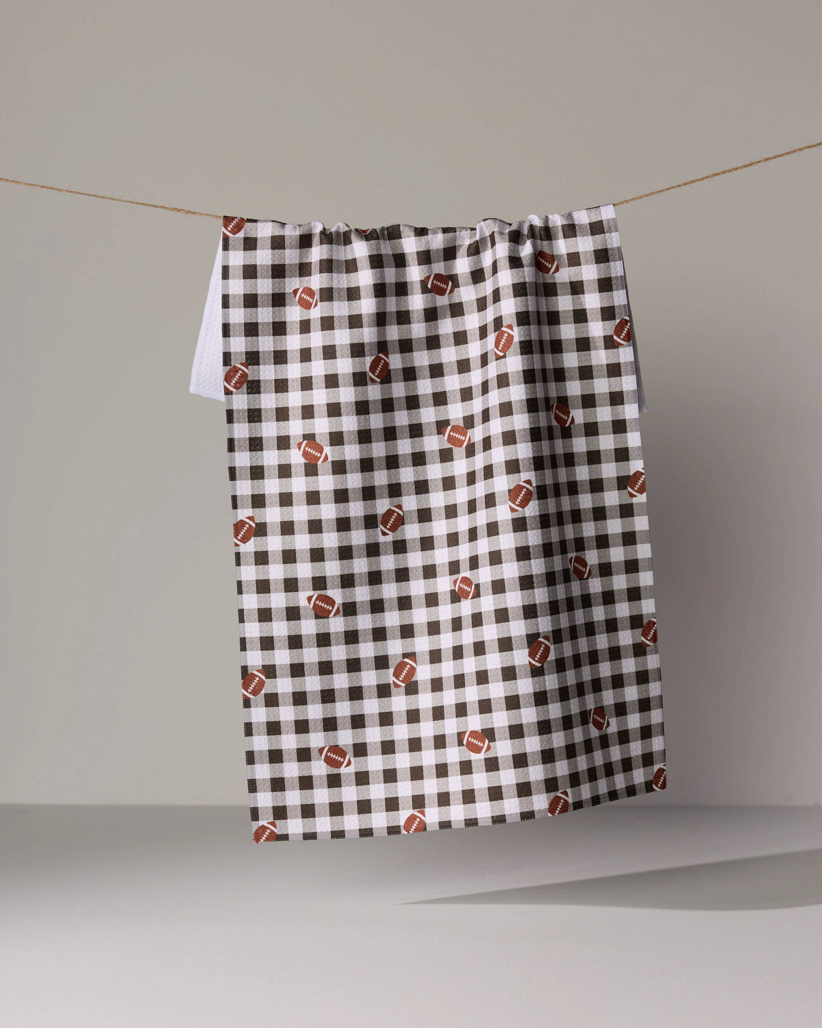 Football Check Tea Towel