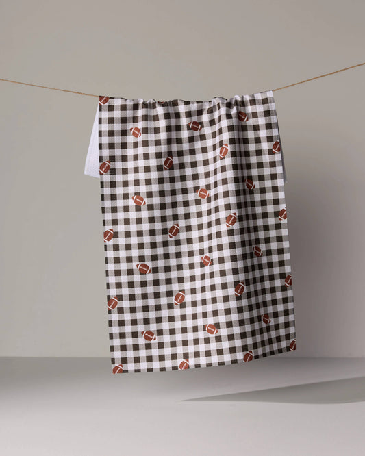 Football Check Tea Towel