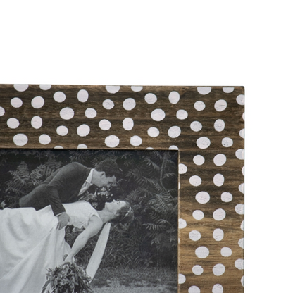 BETTINA WHITE POLKA DOT 4X6 PICTURE FRAME